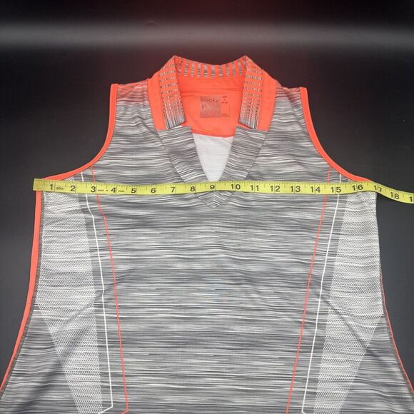 Lucky In Love Women's ORANGE GRAY WHITE Tank Tennis Golf Top Athletic Stretch-S - Picture 7 of 8